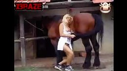 Blonde Girl Blows Big with a Horse-Sized Dick