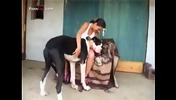 Big Dog Gets Lucky with Curly Girl in Public