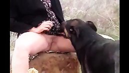 Daring Dirty Blonde MILF Takes Foursome to the Outdoors with Her Dog
