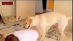 MILF Gets Fiercely Fucked by Dog on Floor: Witness the Unbelievable