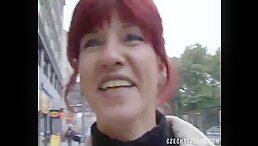 Old Woman Shocks Czech Streets with Cumshot